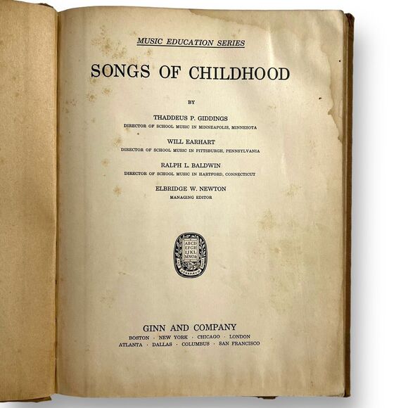 Vintage Songs of Childhood Book Music Education Series Hardcover 1923 - Picture 5 of 14